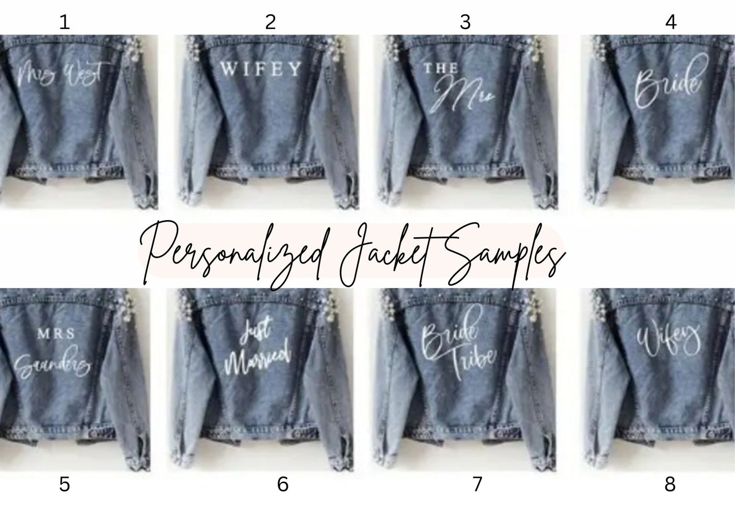 BRIDE Rhinestone Custom Bridal Denim Jacket - Personalized Wedding Coat with Pearl Detailing, Future Mrs Name