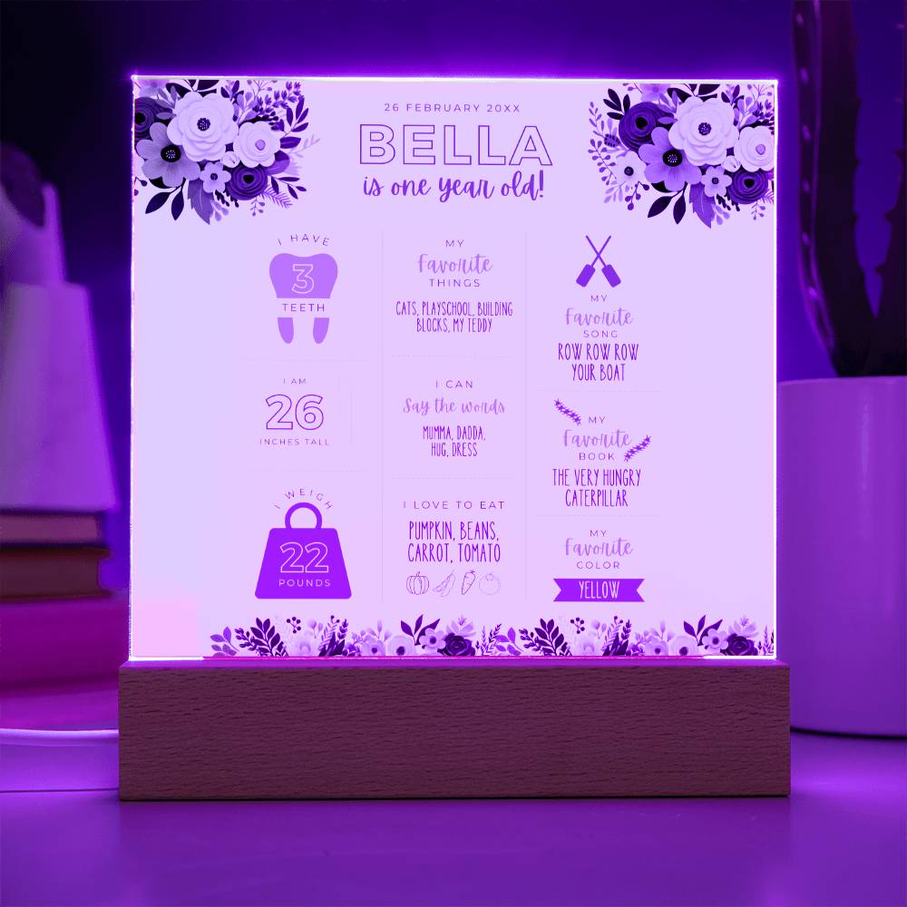 Personalized Birthday Gift | Custom Name Plaque | Girl or Boy Present | Handmade Acrylic