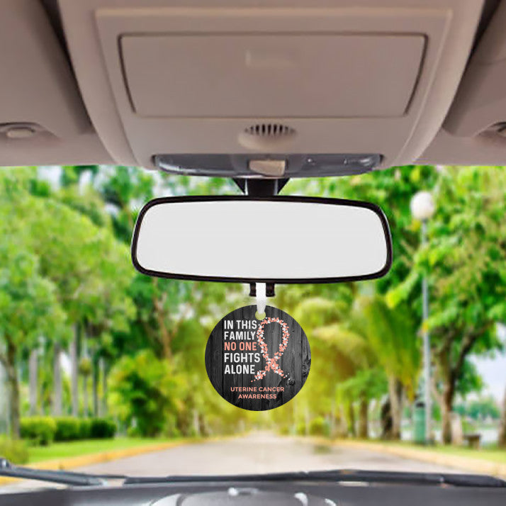 Unified Strength, In This Family, No One Fights Alone, Uterine Cancer Awareness Ornament