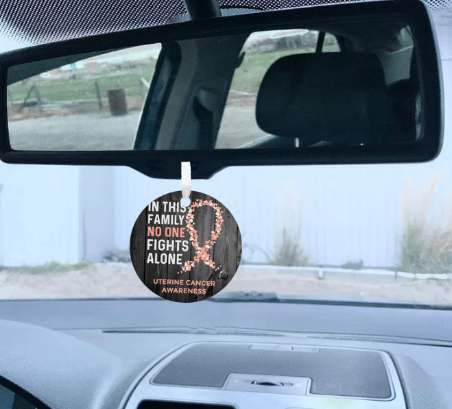 Unified Strength, In This Family, No One Fights Alone, Uterine Cancer Awareness Ornament