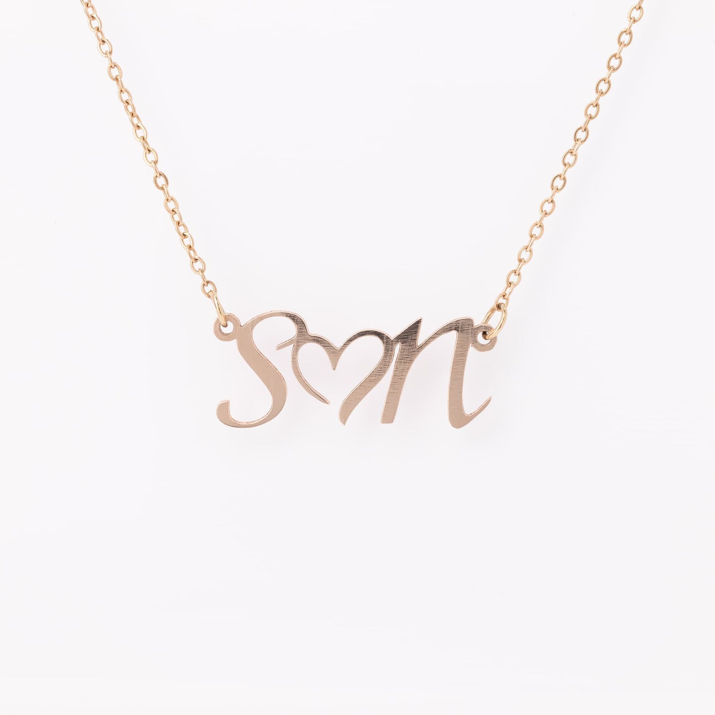 Initial Name Jewelry, Cute Heart Necklace for Her, Minimalist Dainty Name Necklace