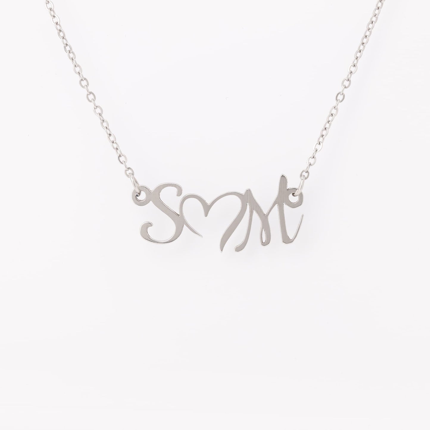 Initial Name Jewelry, Cute Heart Necklace for Her, Minimalist Dainty Name Necklace