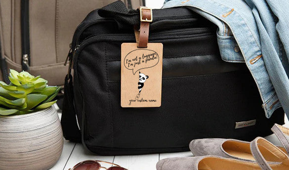 Panda Bamboo Luggage Tag