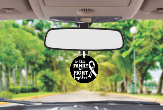 In This Family We Fight Lung Cancer Together | Lung Cancer Awareness Car Ornament Gift
