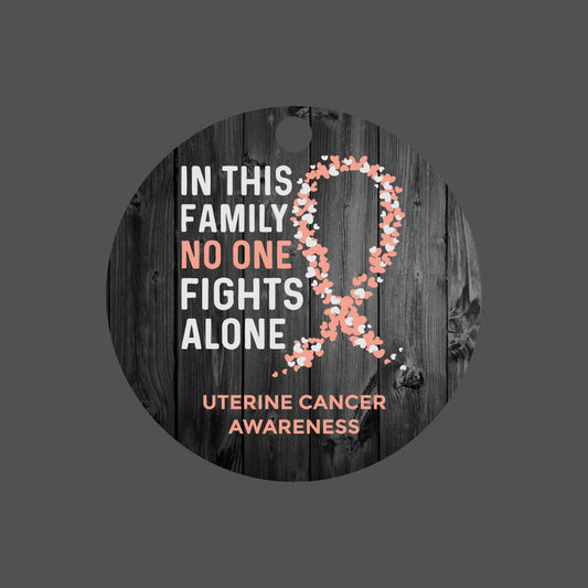 Unified Strength, In This Family, No One Fights Alone, Uterine Cancer Awareness Ornament