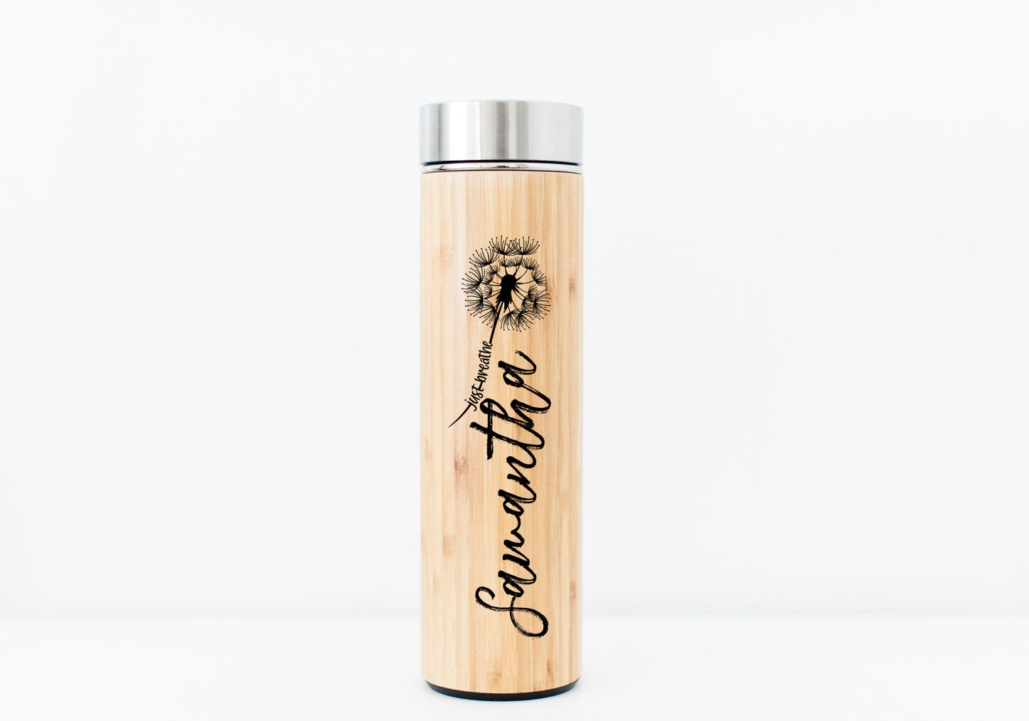 Name Flower Eco-Friendly Bamboo Water Bottle | Hot Beverage Tumbler