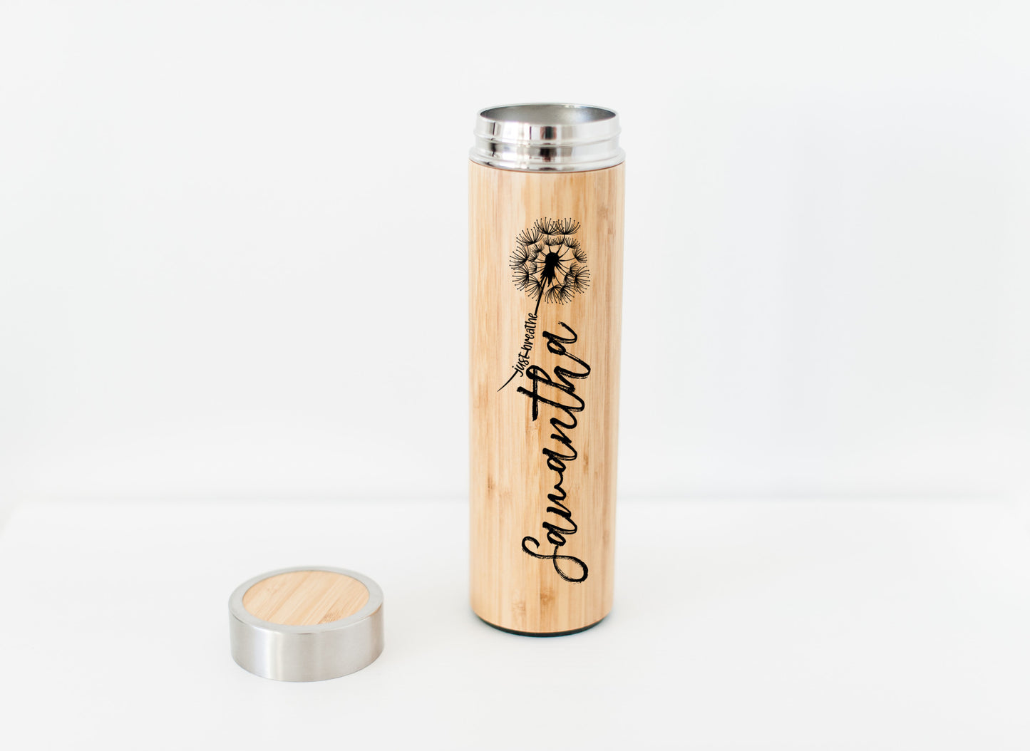 Name Flower Eco-Friendly Bamboo Water Bottle | Hot Beverage Tumbler