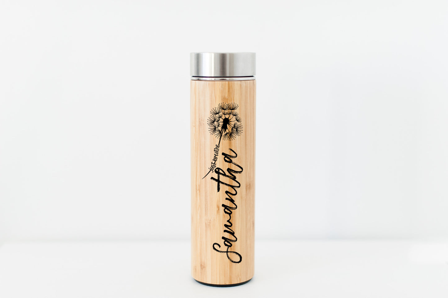 Name Flower Eco-Friendly Bamboo Water Bottle | Hot Beverage Tumbler