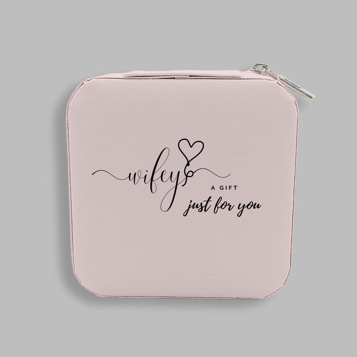 Wifey Gift | Pink Jewelry Box | Wife Birthday Gift | Anniversary Gift for Her | Pink Minimalist Gift